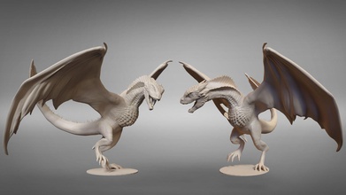 drogon posed printable model game of thrones dragon miniature creature art sculptures character fantasy fictional statue beast lizard 3d print model - Mito3D