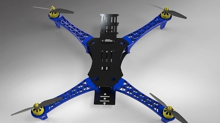 zumbido pruebas aeronave militar robot vehículo futuro cuadricóptero espacio aire 3d solido inventor vídeo ciencias 3d print model - Mito3D