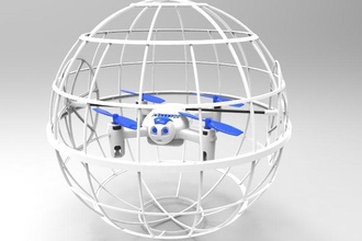 drone quadcopter jogos-brinquedos esférica esfera futurista wardrone brinquedo quad helicóptero Modelo 3d impressão de cor renderizações passo arquivo stl jogos brinquedos forma geométrica 3d print model - Mito3D