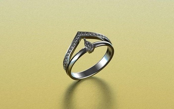 fallen Diamant Ring 3d Schmuck 456 wertvoll druckbar Juwel brillant Gold Luxus Mode Schönheit Engagement Silber Rubin 3d print model - Mito3D