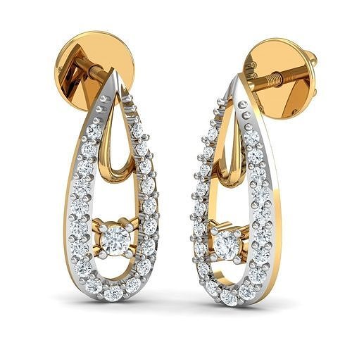 soltar arete joyería joya diamante anillo brillante pulsera imprimible plata oro libra esterlina zafiro vendimia collar canalla compromiso vestir pendientes 3D print model - Mito3D