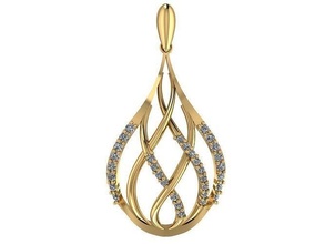fallen Anhänger Gold Silber Diamant Juwel Schmuck Hochzeit Engagement Mode Ring Halskette engagem Schönheit Prototyp entwickeln Ohrring 3d print model - Mito3D