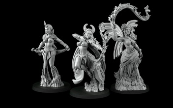 dryads silver statue of fairy woodland wood elf fantasy forest medieval magic nature knight magician galadriel soraka faun creatures warhammer dnd dungeon dragons girl games toys board 3d print model - Mito3D