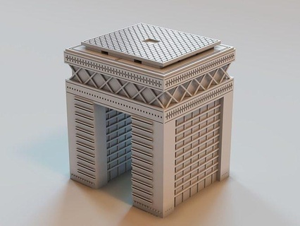 dubai internazionale finanziario centro diff Emirati Arabi Uniti Torre punto riferimento orizzonte arte sculture 3d print model - Mito3D