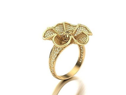 Dubai Ring Gold Schmuck Mode Goldring desing kuwaitisch Ringe 3d print model - Mito3D