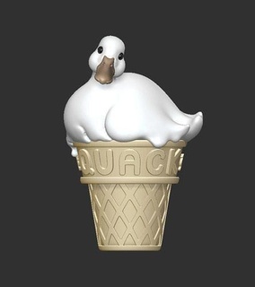 duck icecream melted duck design quack melted duck icecream design quack art sculptures  3d print model - Mito3D