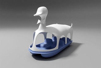 duck paddle boat - 3d printing lake toy entertainment game fun inspiration castaway on moon games toys 3d print model - Mito3D
