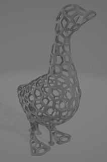 Pato Voronoi imprimível 3dprint arte esculpir animal esculturas 3d print model - Mito3D