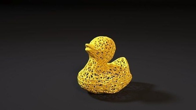 canard voronoi creux décor décoration belle fruit vase trou art maison 3d print model - Mito3D