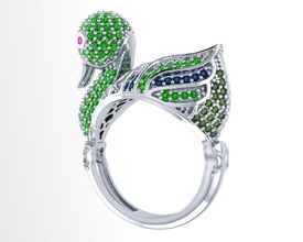 papera squillare gioiello gioielleria oro argento stampabile diamante Fidanzamento gemma brillante platino moda animale anatra uccello anelli 3d print model - Mito3D