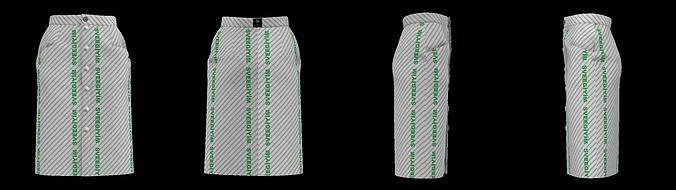 dugmeli falda modelo sveegiyim moda ropa Moda 3d print model - Mito3D
