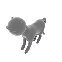 stupide chat jeux-jouets figure art jouet monochrome ordinateur de bureau cat drôle dessin animé animaux animal 3dprint décimé fdm jeux les jouets la sculpture 3d print model - Mito3D