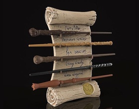 dumbledores army wand collection display harry potter holder magic noble wizarding world ollivander voldemort hermione ron weasley ginny luna lovegood warner bros sideshow draco malfoy hogwarts diagon alley order of phoenix games toys 3d print model - Mito3D