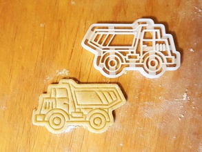 dump truck cookie cutter house vehicle cargo heavy cookies dining kitchen baking biscuit protonik tipper 3d print model - Mito3D