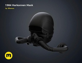 duna 1984 harkonnen maschera 3d accessori armatura combattere cosplay casco film sci fi serie tubi guerra indossabile giochi giocattoli 3d print model - Mito3D