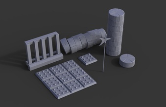 dungeon pack - props wargaming games-toys prop trap tile 28mm 32mm miniature wargame games toys 3d print model - Mito3D