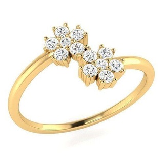 duo flower ring gold jewelry diamond jewellery sterling engagement wedding rings 3d print model - Mito3D