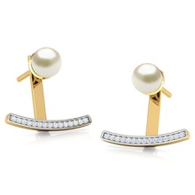 Duo Perle Jacke Ohrring Schmuck Geschenk Gold Ring Silber Diamant Juwel druckbar Weiß Sterling Armband Mode brillant engagem 3d print model - Mito3D