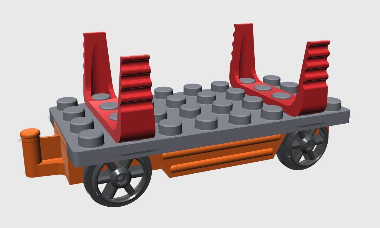 duplo treno piattaforma legname titolari lego caricare pesante giochi giocattoli 3D print model - Mito3D