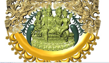 durga navaja dios templo joyería joya collar 3dmodel oro plata imprimible colgante pendiente durge sur india colgantes 3d print model - Mito3D