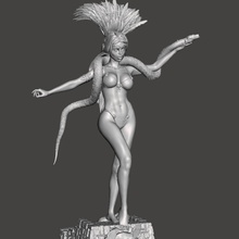 dusky dancer pandemonium by sparx vampires santanico dusk dawn pin up female fantasy scifi woman girl muscular pose comics art sculptures 3d print model - Mito3D