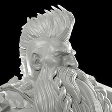 dwarf berserker statue sculpture art print hammer stand games toys board 3d print model - Mito3D