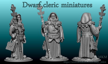 dwarf cleric miniatures 3d print games-toys dwarf cleric dwarf 3d print 3d print miniatures dungeon dragons miniatures dwarf cleric obj ztl stl games toys games toys