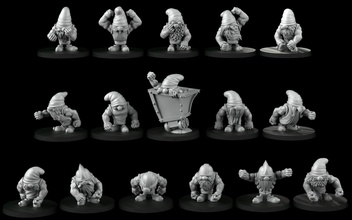 dwarf complete team blood bowl fantasy football elf leprechaun princesses angry gold miner nvidia gtx funny fairy tale games toys board 3d print model - Mito3D