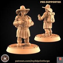 dwarf female archaeologist artifact dwarves dnd pathfinder resin supported miniature model tomb warcraft wow fantasy lotr archaeology lantern artefact games toys board 3d print model - Mito3D