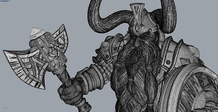 enano paladín Warcraft animal caracteres personaje juego imprimible escultura decorativo duende mago malla Arte antiguo ilustración robot armadura espada criatura aislado juegos juguetes 3d print model - Mito3D