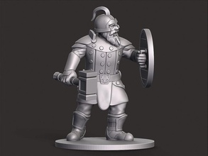 enano guerrero miniatura personaje persona dnd fantasía rpg mitológico criatura mazmorras figura combatiente caballero juego rol estatua guardabosque 3dprint monstruo juegos juguetes 3d print model - Mito3D