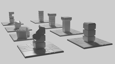 anão forte pilar chão telha tampo mesa 3d impressão imprimível ambiente pedra alvenaria jogos brinquedos 3d print model - Mito3D