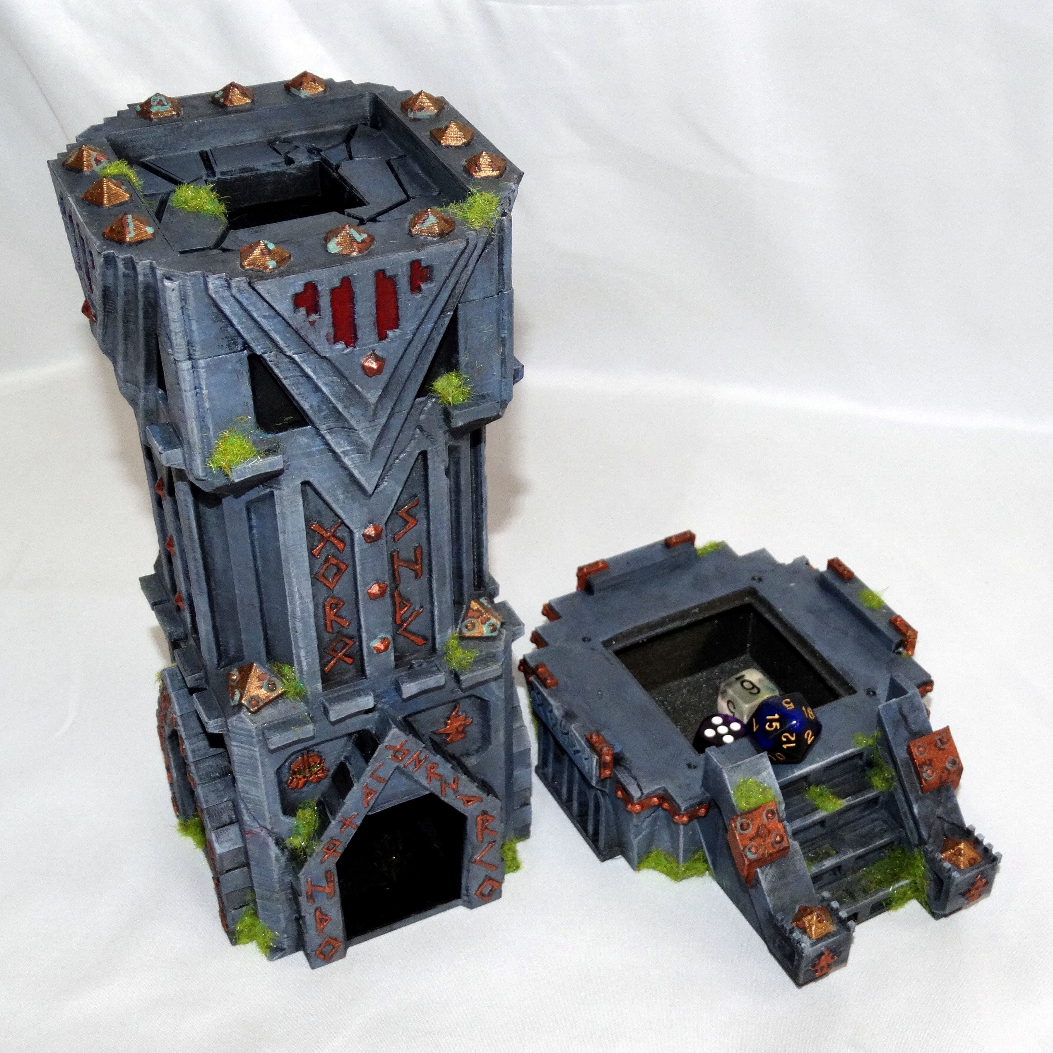 dwarven fortress style tabletop terrain dice tower stl 3dprinting dungeons dragons dwarf dicetower dicebox warhammer aos ageofsigmar sigmar 40k wizard games toys game accessories 3D print model - Mito3D