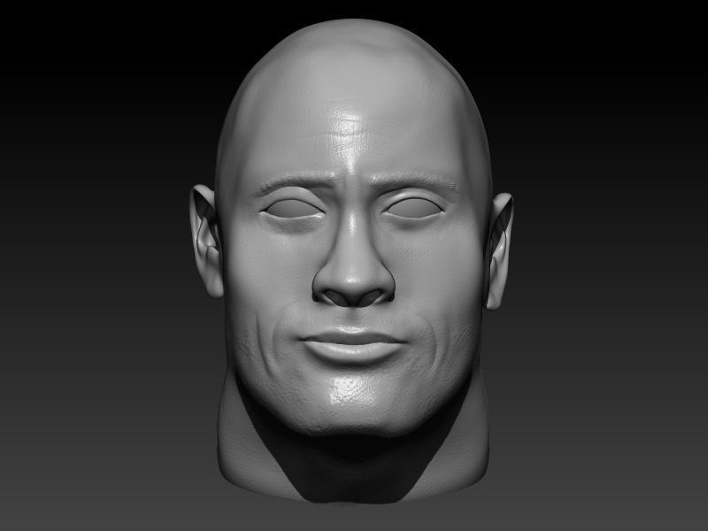 dwayne johnson dwaynejohnson portrait sculpture face bald man art rock people 3dprint statue sculptures 3D print model - Mito3D