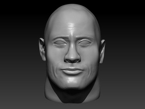 dwayne johnson ritratto scultura viso calvo uomo arte roccia 3dprint statua sculture 3d print model - Mito3D