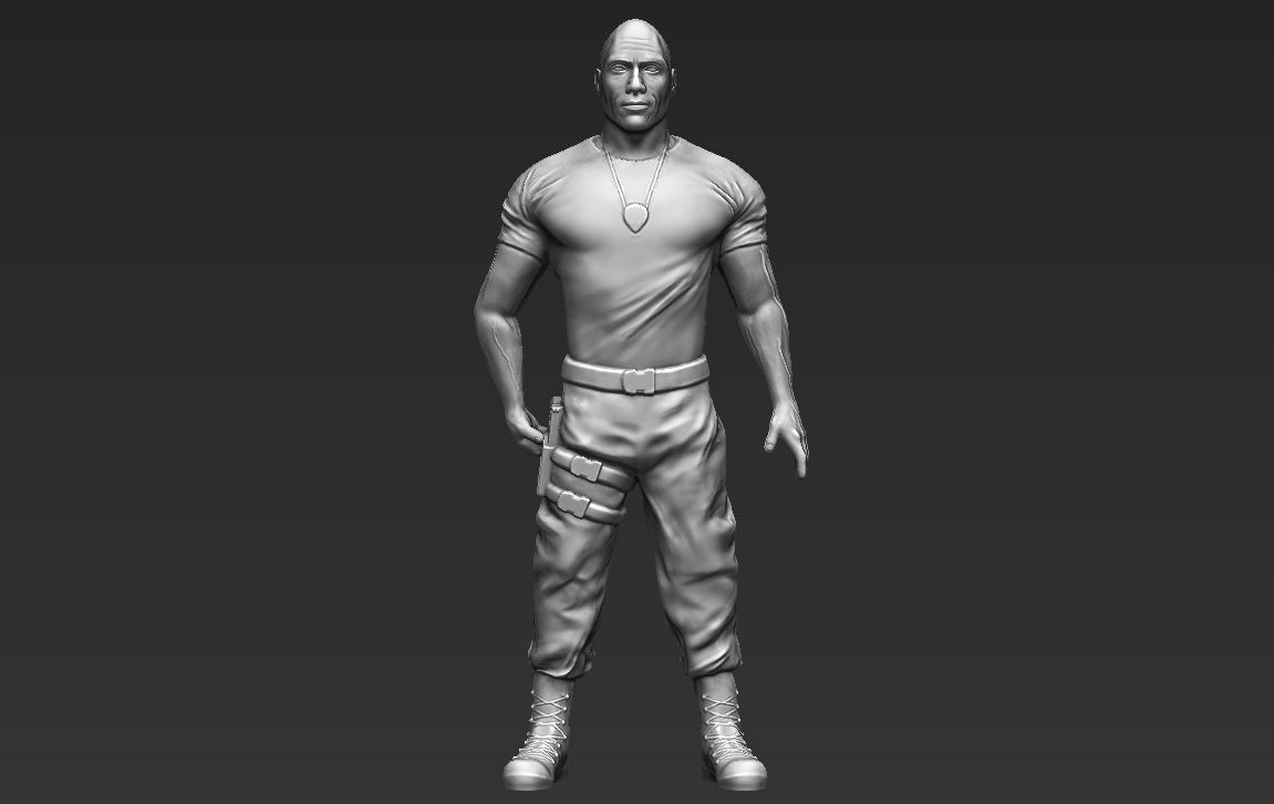 dwayne rock johnson fast furious 3d printing ready hollywood wrestling wwe movie star celebrity printable art sculpture realistic sculptures 3D print model - Mito3D
