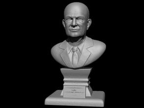dwight david eisenhower busto modelo a arte história desafio zbrush davi printable do o presidente esculturas humanos homem soldado 3d print model - Mito3D
