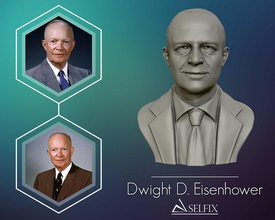 dwight Eisenhower portrait sculpture statue homme chauve visage Etats Unis Président art sculptures 3d print model - Mito3D