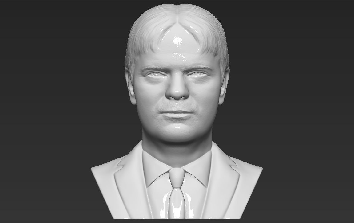 dwight schrute escritório fracasso 3d impressão pronto stl obj formatos chover wilson michael scott jim cabresto pam abelha steve carel krasinski amigos ross geller sitcom comédia arte esculturas 3D print model - Mito3D