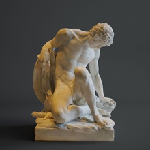 sterben gladiator musee jalousie wirklichkeit erfassung skulptur statue männlich muskel nackt rom kunst fotoscan photogrammetrie 3d scan stereoscan druckbar museum marmor scannt repliken 3d print model - Mito3D
