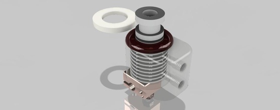 e3d v6 radiatore rimontare raffreddamento ad acqua e3dv6 hotend 3d stampato fdm passatempo fai 3d print model - Mito3D
