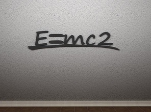 e equals mc2 wall art physical theories mass energy albert einstein signs logos 3d print model - Mito3D