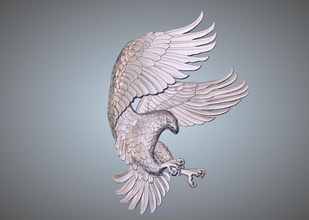 águia pássaro pena arte animais selvagens voar natureza asa artcam 3d print model - Mito3D