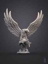 Adler Vogel Flügel Feder Natur Klaue Schnabel Raubtier Jagd Fisch Fliege Skulptur Welle Himmel Kunst Skulpturen 3d print model - Mito3D