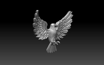 Aigle faucon oiseau impression statue sculpture miniatures art sculptures 3d print model - Mito3D