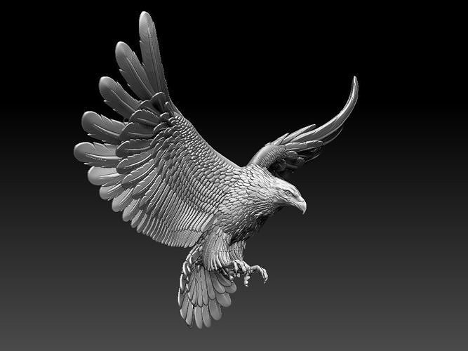 Aigle faucon oiseau impression statue sculpture d'or cerf volant art sculptures 3D print model - Mito3D