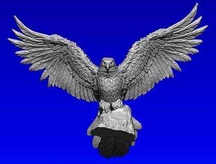 Aigle faucon oiseau ailes volant chasse griffe animal nature bijoux pendentif art sculptures statue anime 3d print model - Mito3D