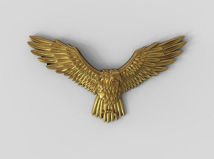 Aigle monnaie médaille ordre badges art sculpture oiseau or argent pièces 3d print model - Mito3D