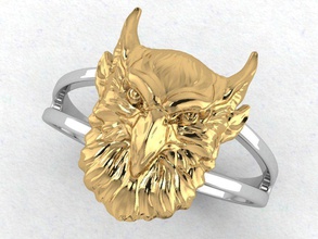 aquila testa scienza deco simbolo pendente bas sollievo gioielleria anelli argento stampabile 3d print model - Mito3D