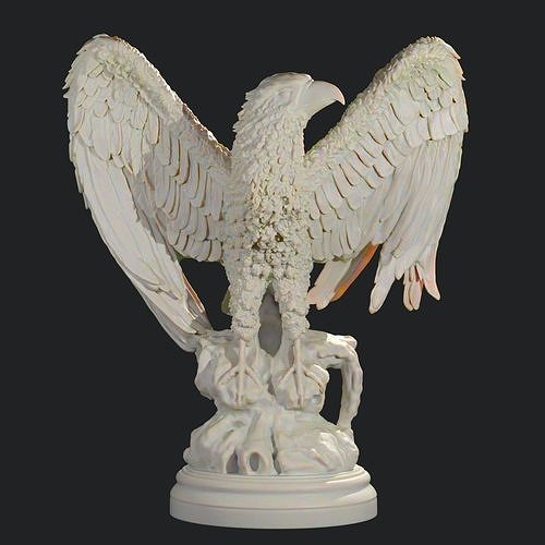 Adler 3d drucken Modell Statue Vogel Kunst Feder Eule 3dprint Skulptur Schmuck Wüste Tier Natur Skulpturen 3D print model - Mito3D